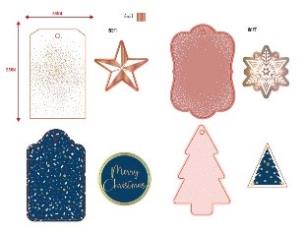 Opakowanie Tagi do podpisywania prezentów z dekoracją 3D - kpl.8szt.