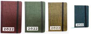 Opakowanie Terminarz 2022 tyg. 9x14 Płótno 3D z gumką MIX
