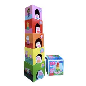 Wieża Kartonowa Piramida 5 klocków. Wydawca: Barbo Toys. Multiszop.pl Opakowanie Wieża Kartonowa Piramida 5 klocków