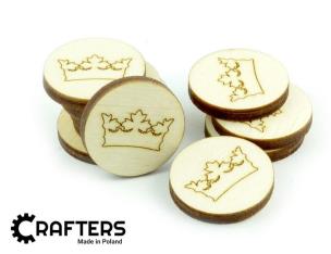 Opakowanie Znaczniki drewniane okgrągłe korona 22x3mm 10szt