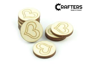 Opakowanie Znaczniki drewniane okgrągłe serce 22x3mm 10szt