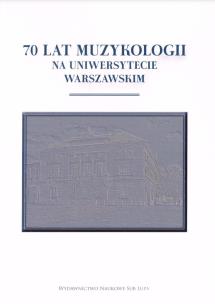 Okładka książki 70 lat muzykologii na uniwersytecie warszawskim