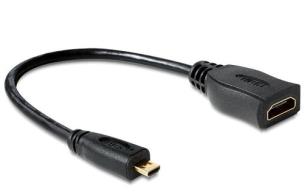Opakowanie Adapter DELOCK 65391 (Micro HDMI M - HDMI F; 0,23m; kolor czarny)