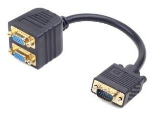 Opakowanie Adapter GEMBIRD CC-VGAX2-20CM (D-Sub (VGA) M - 2x D-Sub (VGA) F; 0,20m; kolor czarny)