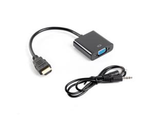 Opakowanie Adapter Lanberg AD-0017-BK (HDMI M - D-Sub (VGA) F; 0,20m; kolor czarny)