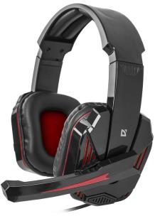 Opakowanie DEFENDER SŁUCHAWKI Z MIKROFONEM WARHEAD G-260 CZERWONO-CZARNE 64121