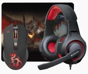 Opakowanie DEFENDER ZESTAW DLA GRACZY DEVOURER MHP-006 MYSZ+SŁUCHAWKI+PODKŁADKA 52006