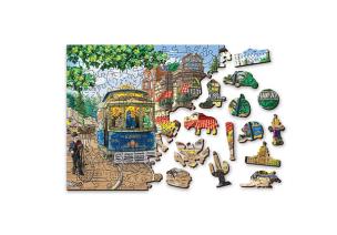 Opakowanie Drewniane puzzle z figurkami. Victorian street M