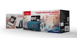 Opakowanie GEMBIRD PRZENOŚNY GŁOŚNIK BLUETOOTH SPK-BT-17-G FM-RADIO, WBUDOWANY MIKROFON, KOLOR ZIELONY, USB, AUX, MICROSD
