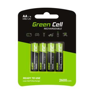 Opakowanie GREEN CELL AKUMULATORKI PALUSZKI 4X AA R6 2600MAH