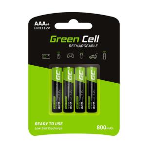 Opakowanie GREEN CELL AKUMULATORKI PALUSZKI 4X AAA R3 800MAH