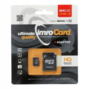Opakowanie IMRO KARTA MICRO SDXC U-3 MICROSD10/64G UHS-3 ADP