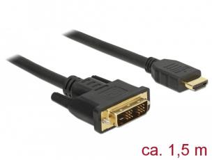 Opakowanie Kabel DELOCK 85583 (DVI-D (Single link) M - HDMI M; 1,5m; kolor czarny)