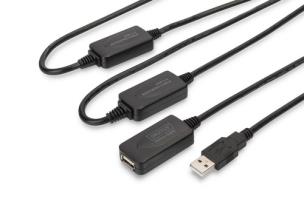 Opakowanie Kabel DIGITUS DA-73103 (USB M - USB F; 25m; kolor czarny)