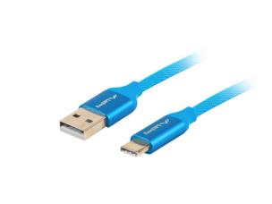 Opakowanie Kabel Lanberg Premium QC 3.0 CA-USBO-22CU-0018-BL (USB 2.0 typu A M - USB typu C M; 1,8m; kolor niebieski)