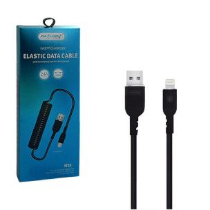 Opakowanie KABEL USB MICRO 2.4A NAFUMI CZARNY 2400mAh QUICK CHARGER QC 3.0 1,5M ELASTIC NFM-M26 SPRĘŻYNKA