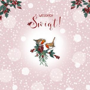 Opakowanie Karnet Swarovski kwadrat CL3510_PO Święta Ptaszki