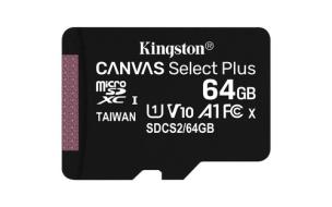 Opakowanie Karta pamięci Kingston Canvas Select Plus SDCS2/64GBSP (64GB; Class 10, Class A1; Karta pamięci)