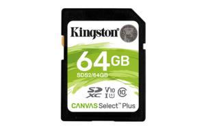 Opakowanie Karta pamięci Kingston Canvas Select Plus SDS2/64GB (64GB; Class U1, V10; Karta pamięci)