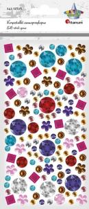 Opakowanie Kryształki samoprzylepne kwiatki, kwadraty 141szt