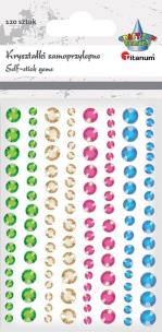 Opakowanie Kryształki samoprzylepne okrągłe 6/8mm mix 120szt
