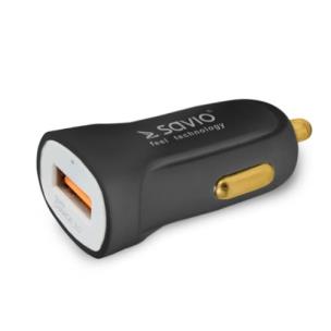 Opakowanie Ładowarka samochodowa do smartfona SAVIO Quick Charge 3.0 SA-05/B (3000 mA; USB)