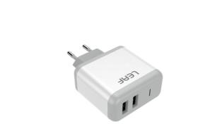 Opakowanie LEAF ŁADOWARKA SIECIOWA 2XUSB 2.1A + KABEL TYP-C LF-U9C