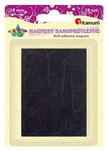 Opakowanie Magnesy samoprzylepne okrągłe czarne 12mm 12szt