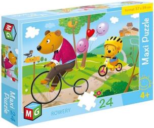 Maxi Puzzle 24 Rowery. Wydawca: MULTIGRA. Multiszop.pl Opakowanie Maxi Puzzle 24 Rowery