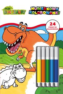 Okładka książki Moje Dinozaury. Numerkowe kolorowanki