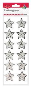 Opakowanie Naklejki foliowe gwiazdki białe 40mm 12szt