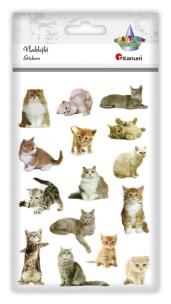 Opakowanie Naklejki wypukłe miękkie koty mix 15szt
