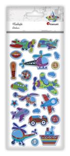 Opakowanie Naklejki wypukłe miękkie pojazdy mix 21szt