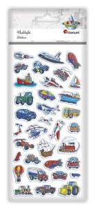 Opakowanie Naklejki wypukłe miękkie pojazdy mix 34szt
