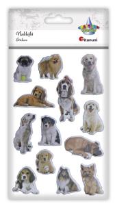Opakowanie Naklejki wypukłe miękkie psy mix 13szt