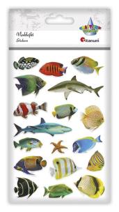 Opakowanie Naklejki wypukłe miękkie ryby mix 18szt