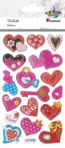 Opakowanie Naklejki wypukłe miękkie serca mix 17szt