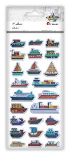 Opakowanie Naklejki wypukłe miękkie statki mix 24szt