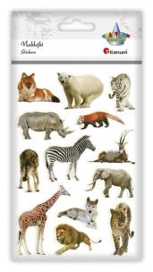 Opakowanie Naklejki wypukłe miękkie zwierzęta mix 13szt