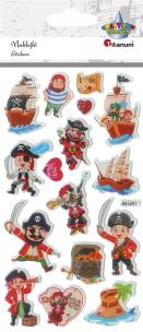 Opakowanie Naklejki wypukłe piraci mix 16szt