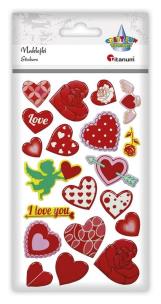 Opakowanie Naklejki wypukłe serca mix 20szt