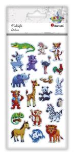 Opakowanie Naklejki wypukłe zwierzęta mix 20szt