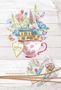 Opakowanie Notatnik ozdobny 143x210/64K linia Filiżanka