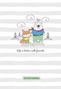 Opakowanie Notatnik ozdobny 143x210/80K kratka Przyjaciele