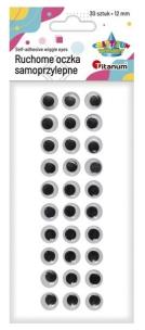 Opakowanie Oczy samoprzylepne bez rzęs 12mm okrągłe 30szt