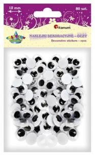 Opakowanie Oczy samoprzylepne bez rzęs 12mm okrągłe 80szt