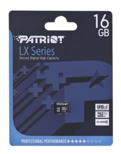 Opakowanie Patriot 16GB LX Series UHS-I microSDHC