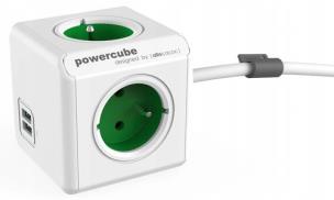 Opakowanie Przedłużacz allocacoc PowerCube Extended USB 2402GN/FREUPC (1,5m; kolor zielony)