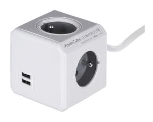 Opakowanie Przedłużacz allocacoc PowerCube Extended USB 2404/FREUPC (3m; kolor szary)