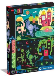 Opakowanie Puzzle 104 Super Color Glowing Monsters